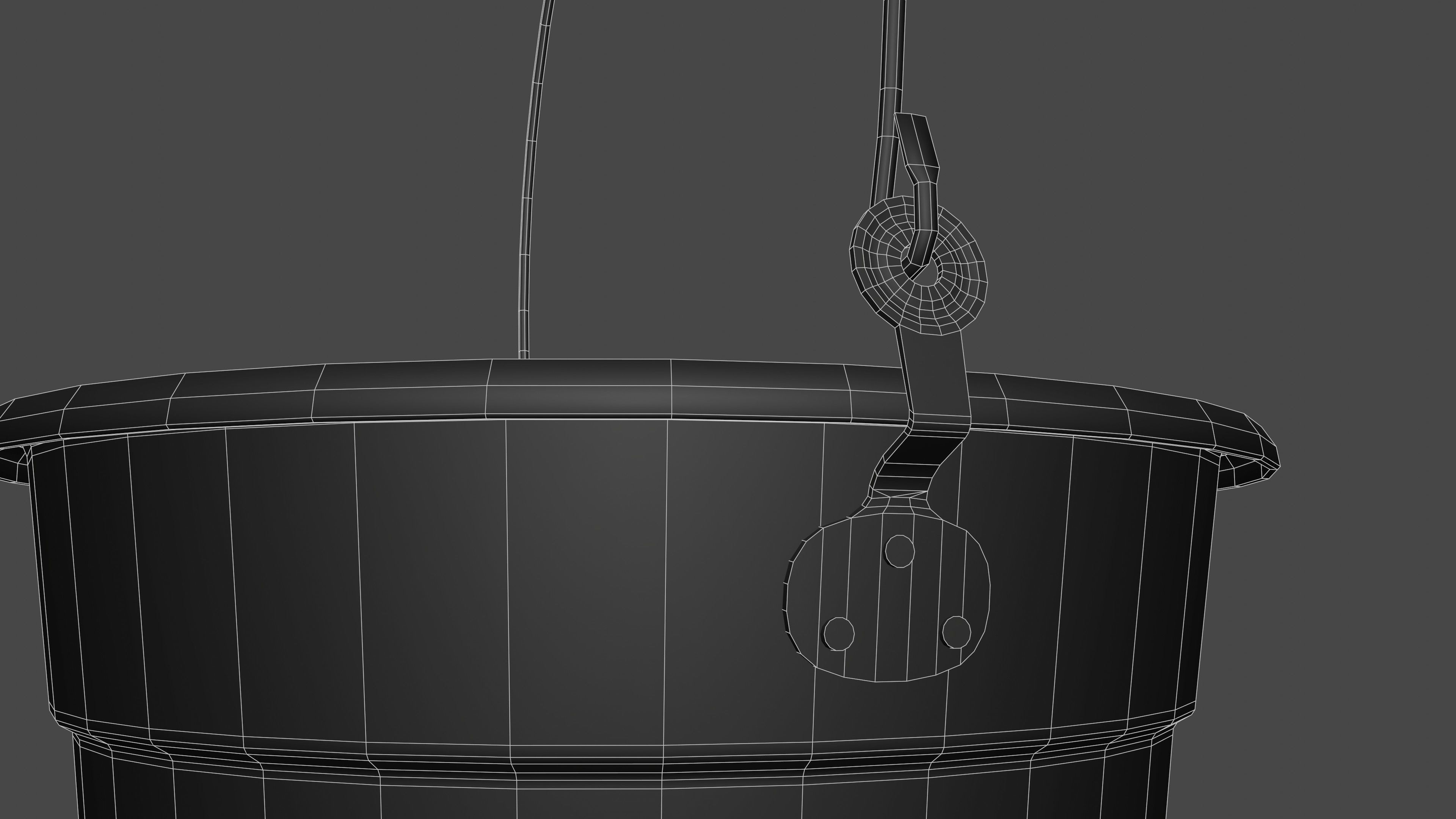 Aluminium Bucket Low-poly 3D model_20