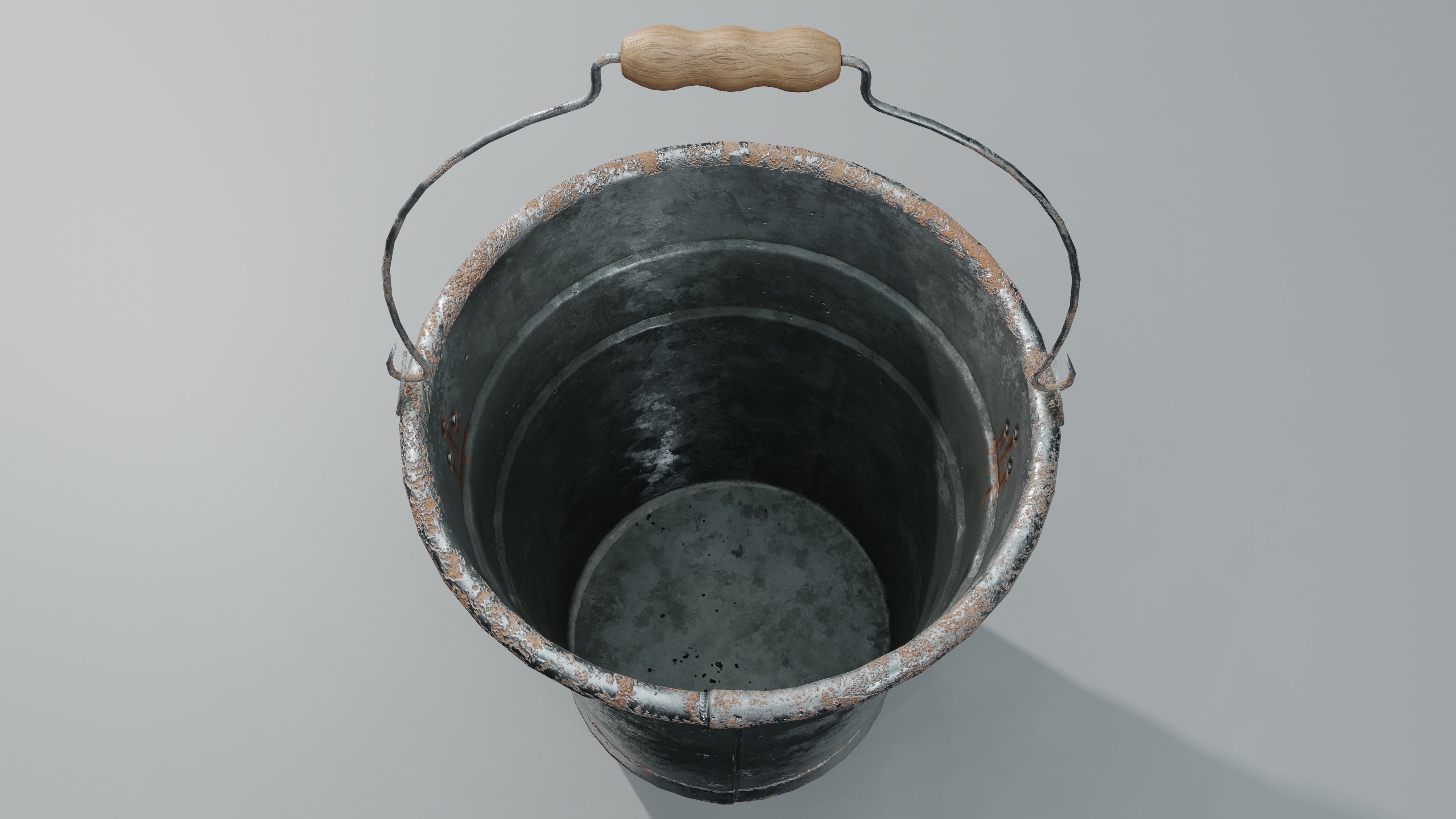 Aluminium Bucket Low-poly 3D model_18
