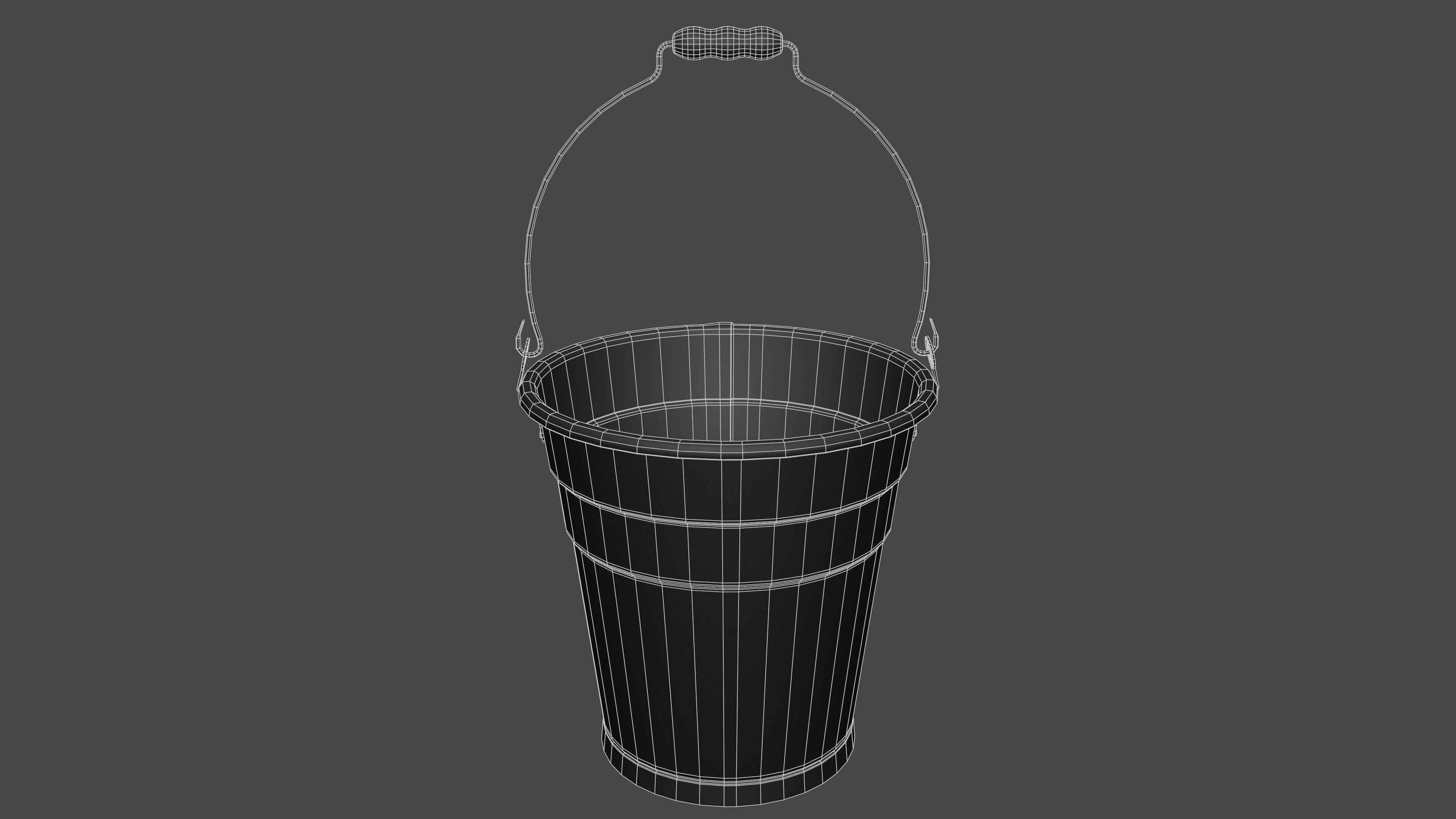 Aluminium Bucket Low-poly 3D model_21