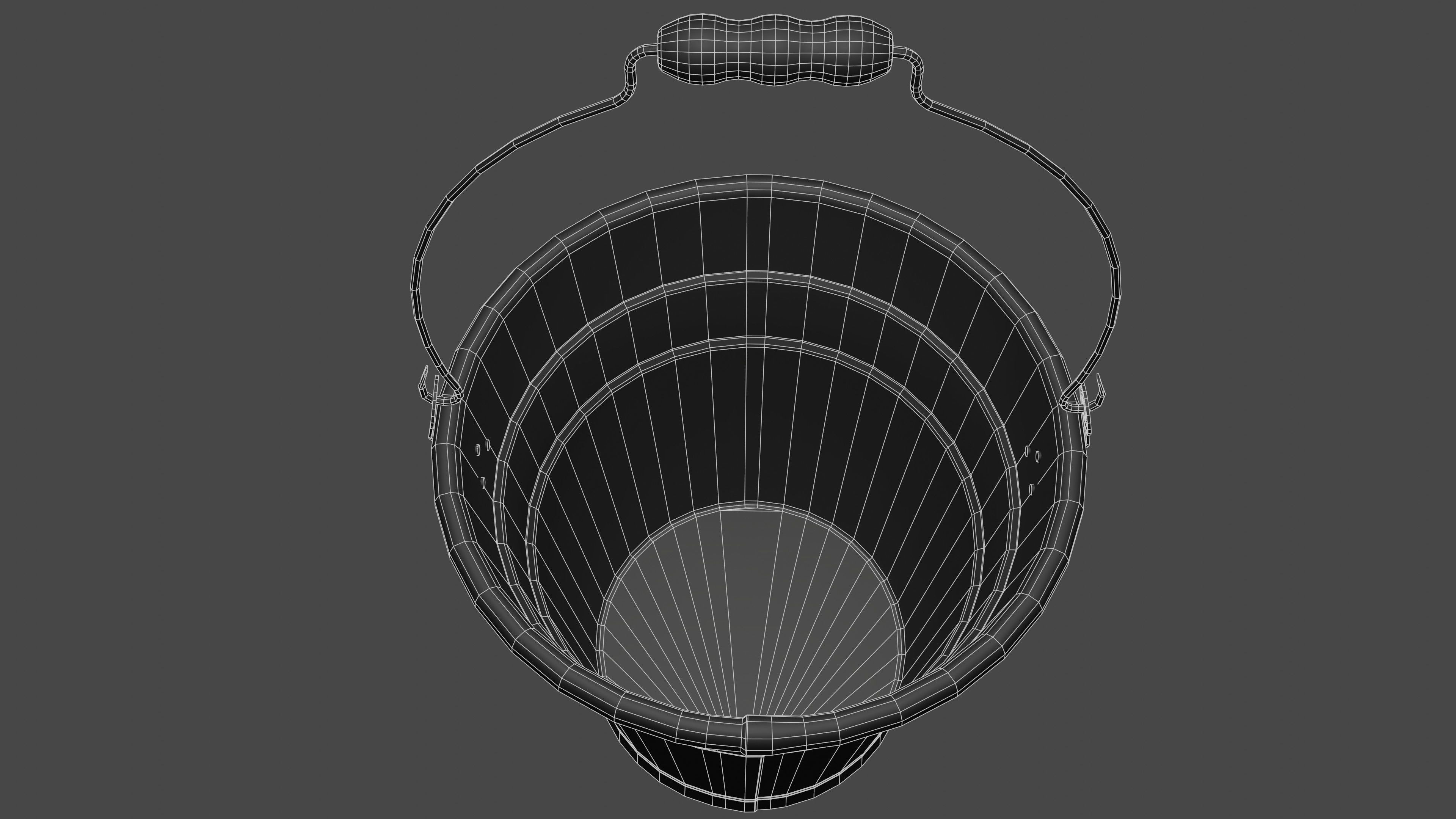 Aluminium Bucket Low-poly 3D model_23
