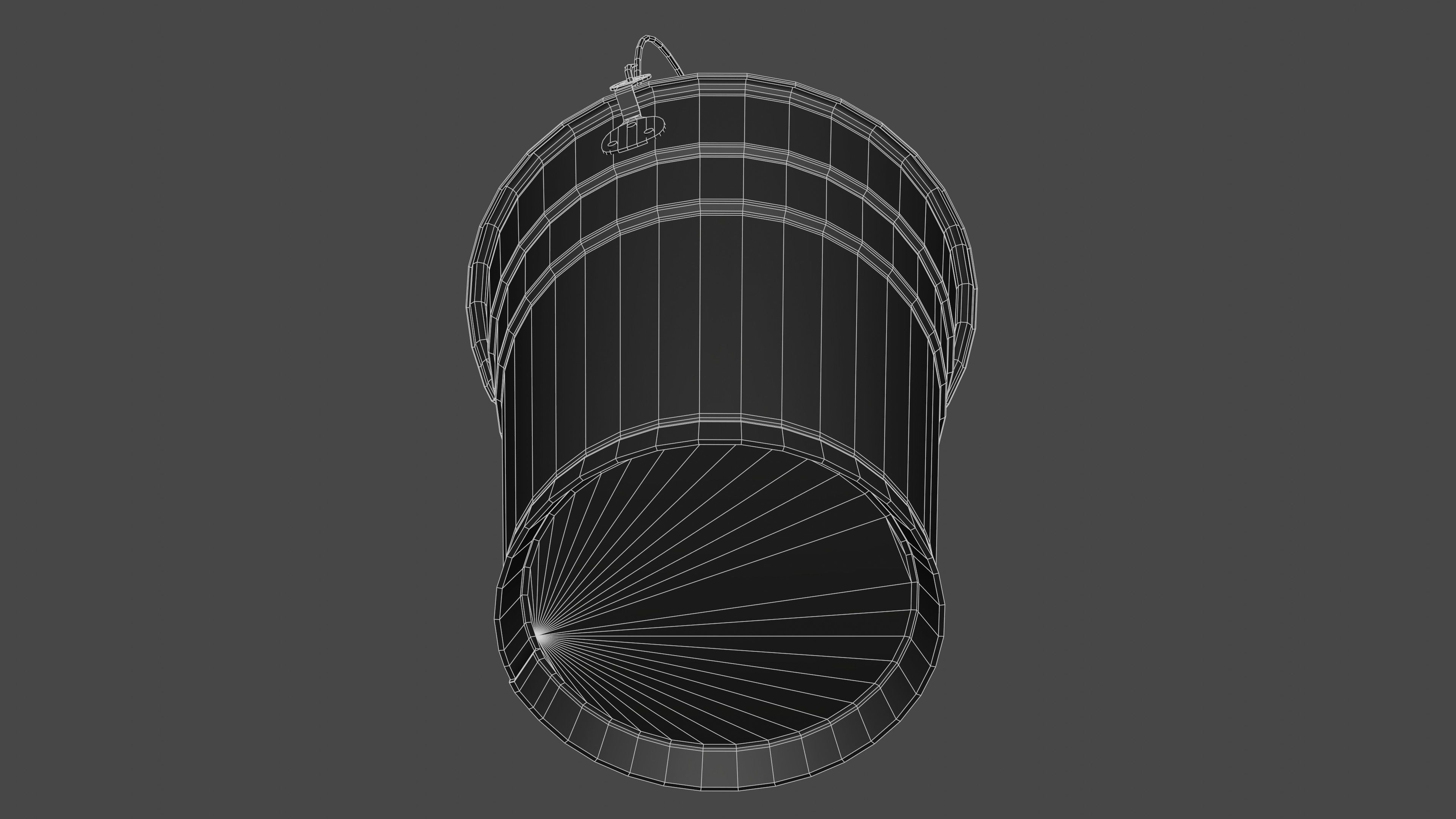 Aluminium Bucket Low-poly 3D model_22