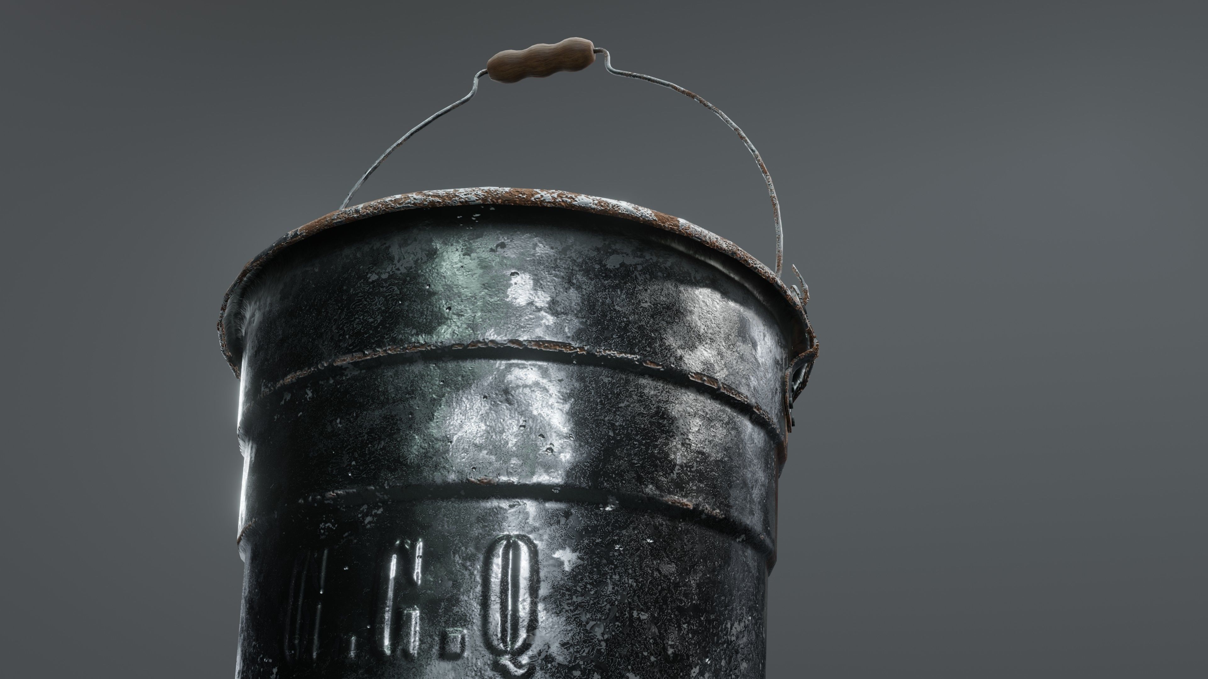 Aluminium Bucket Low-poly 3D model_13