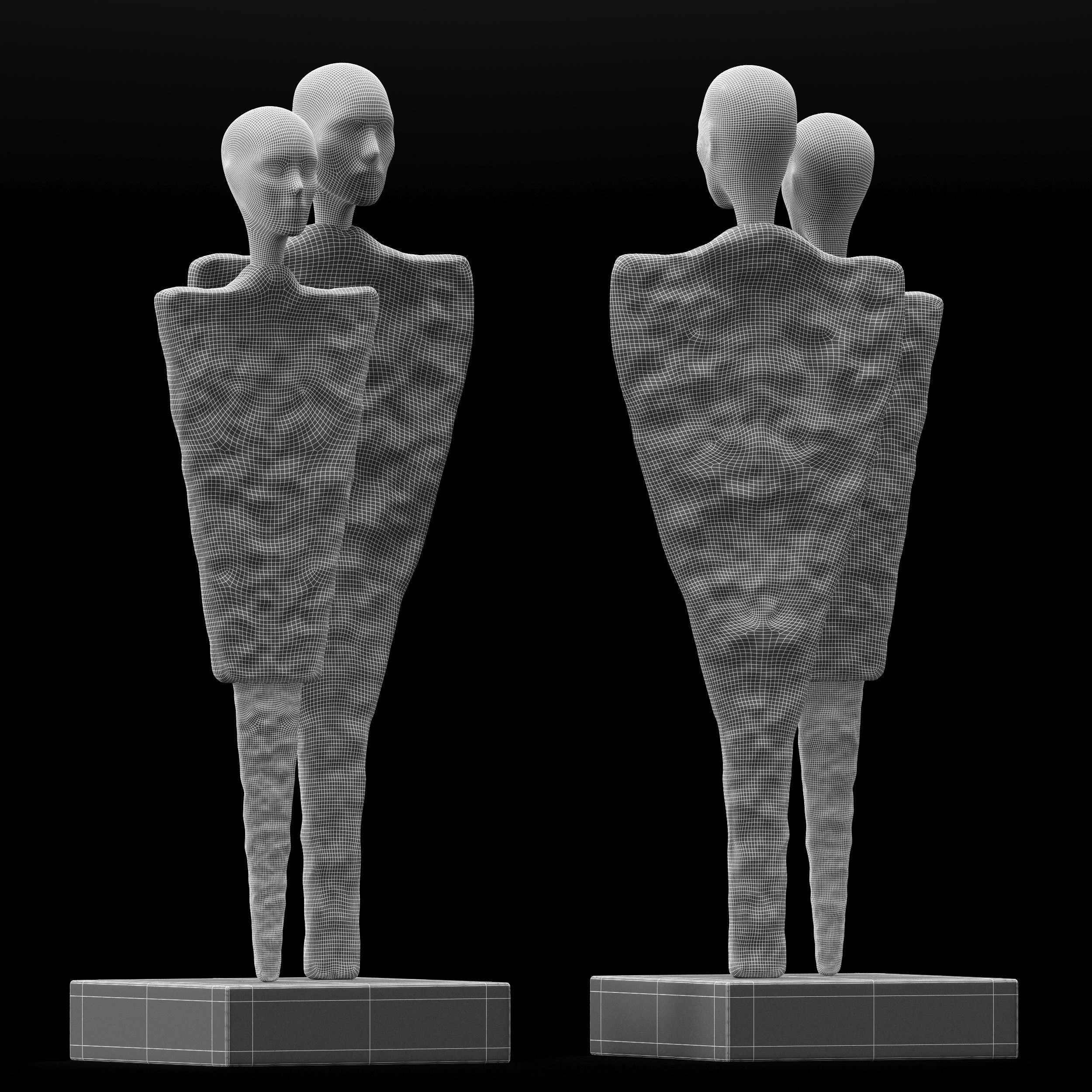 Couples Figure Sculpture 2 3D model_4