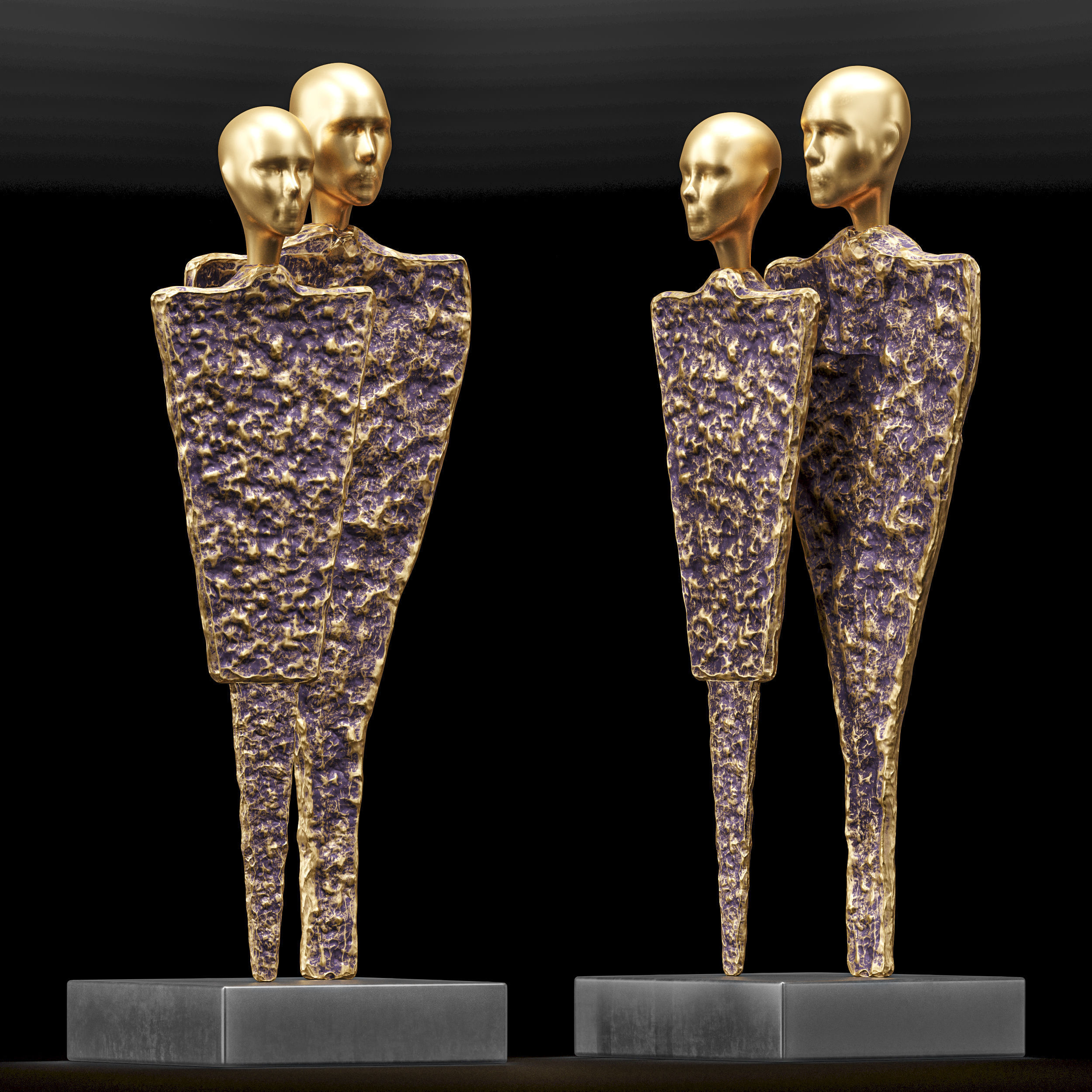 Couples Figure Sculpture 2 3D model_3