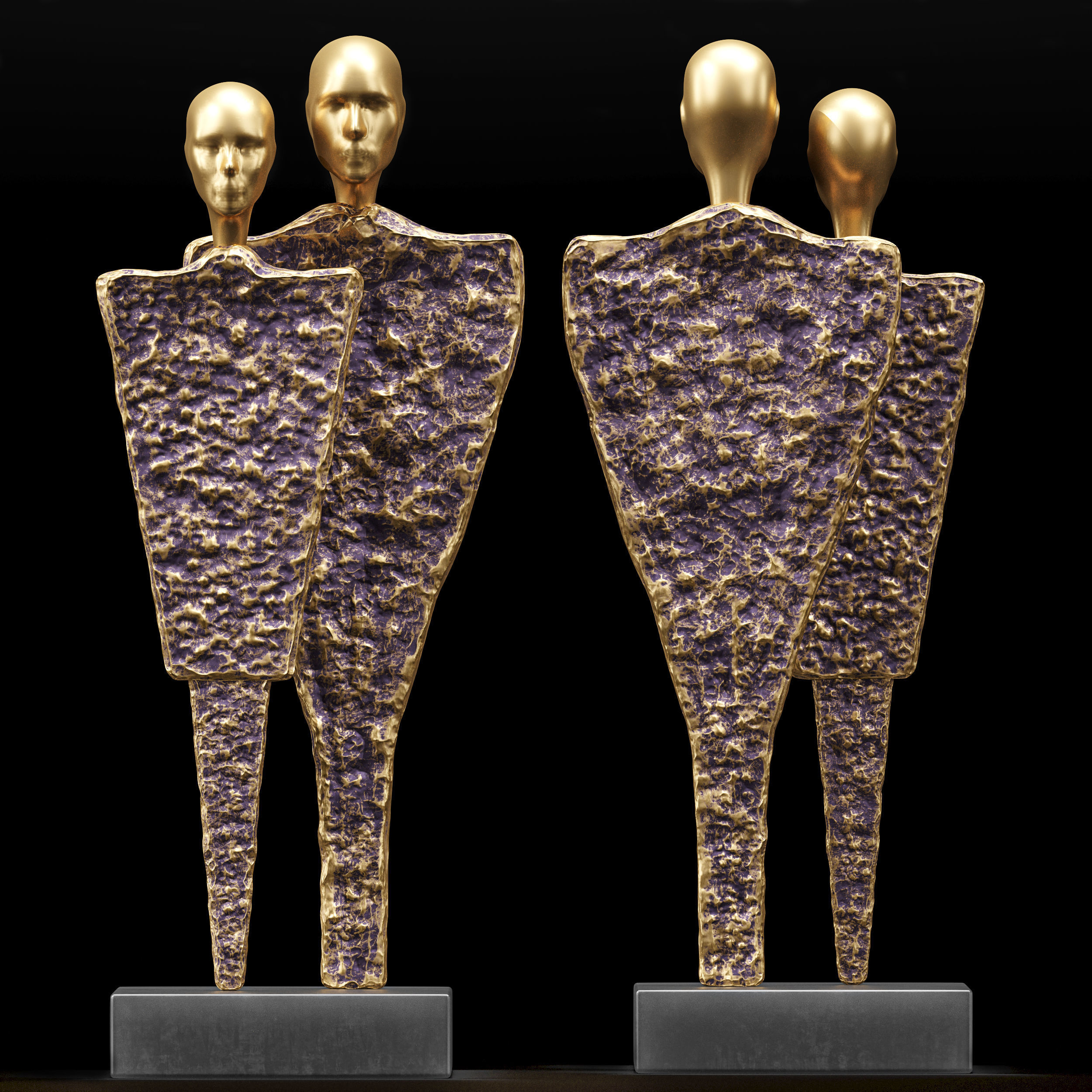 Couples Figure Sculpture 2 3D model_1