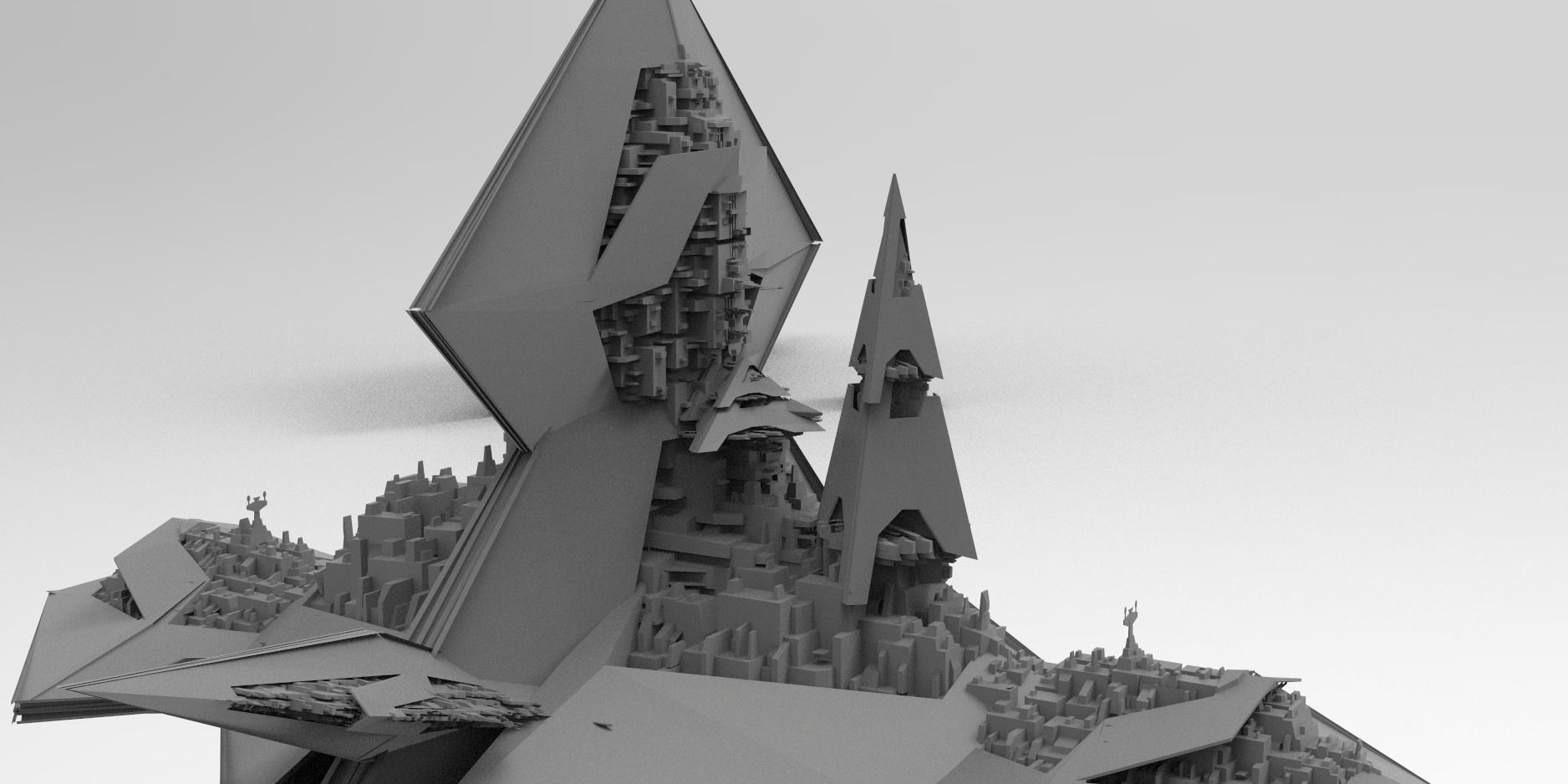 Pyramid Sc-Fi shape 14 designs 3D model_1