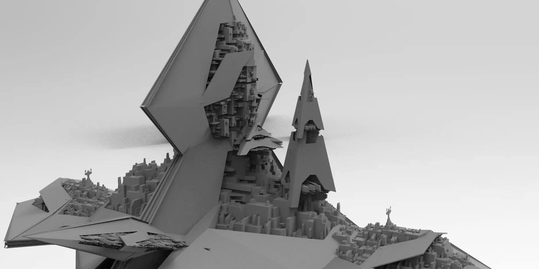 Pyramid Sc-Fi shape 14 designs 3D model_0