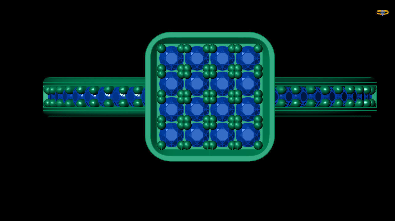 Micro pave ring - Square shaped ring  3d file 3D print model_12