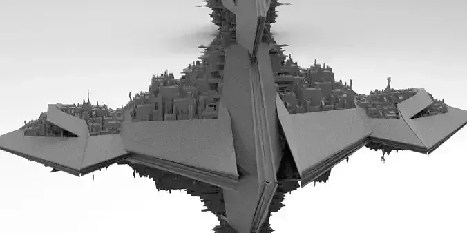 Pyramid Sc-Fi Floating City 3D model