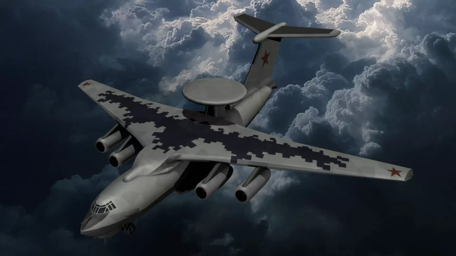 Beriev A-50 - Low Poly 3D model