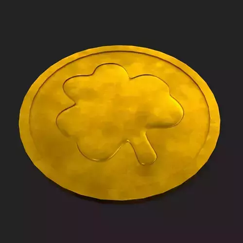 Lucky Gold Coin  Low-poly 3D model