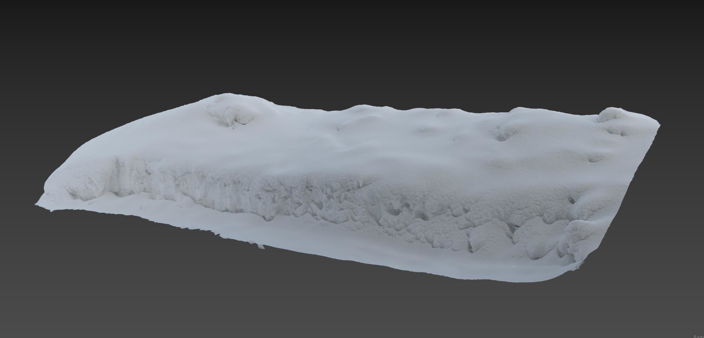 Low snow cliff 3D model_10