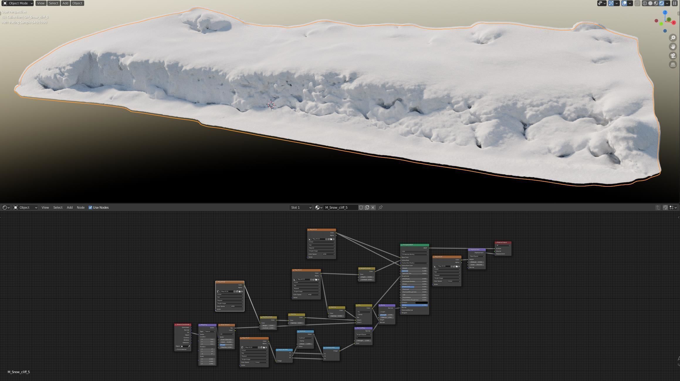 Low snow cliff 3D model_8