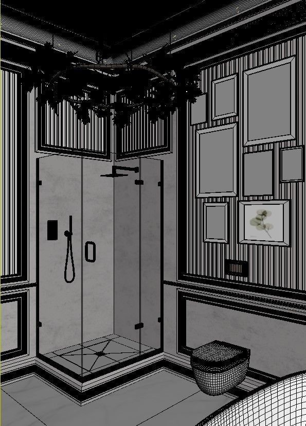 Bathroom luxury with gold accents 3D model_17