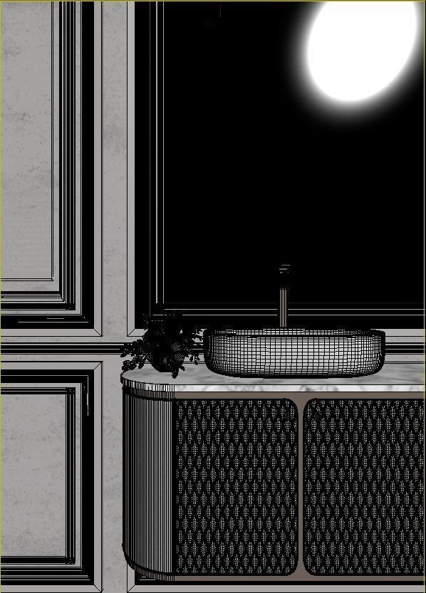 Bathroom luxury with gold accents 3D model_13