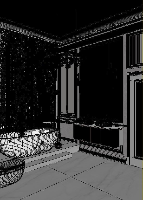 Bathroom luxury with gold accents 3D model_15