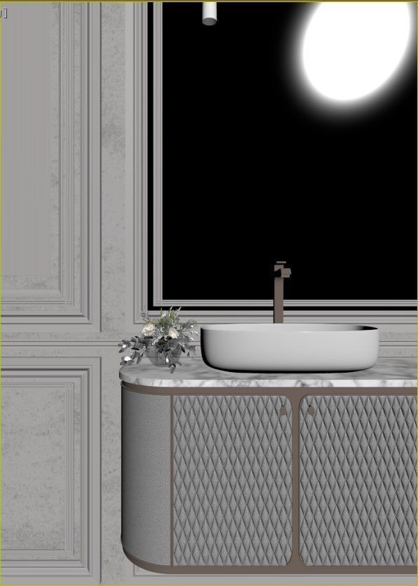 Bathroom luxury with gold accents 3D model_6