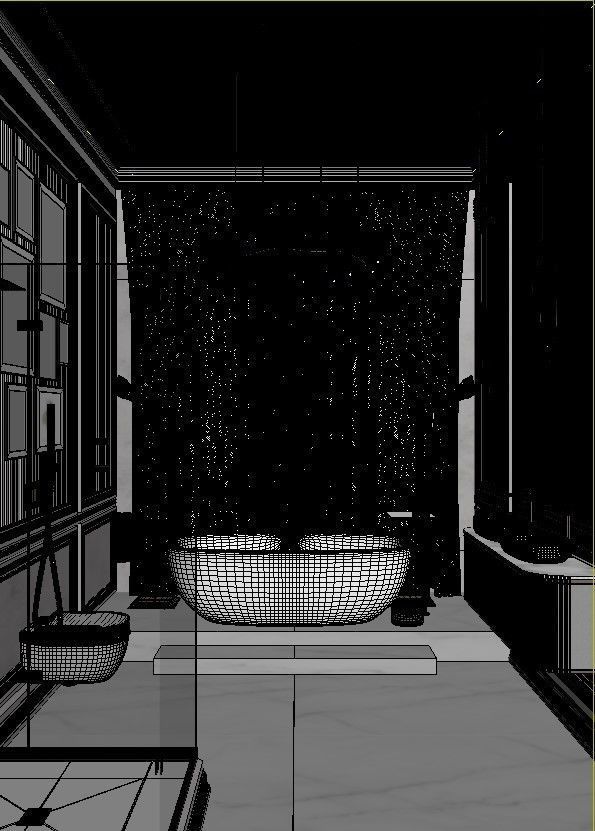 Bathroom luxury with gold accents 3D model_14