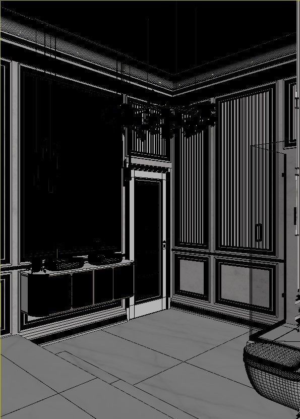 Bathroom luxury with gold accents 3D model_16