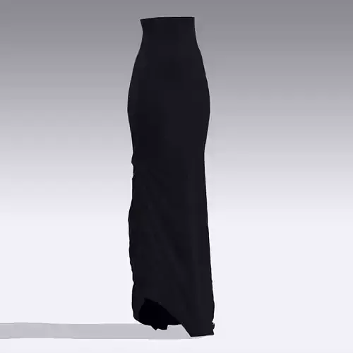 SKIRT ELASTIC LONG BLACK COLOR LOOK FASHION STYLE