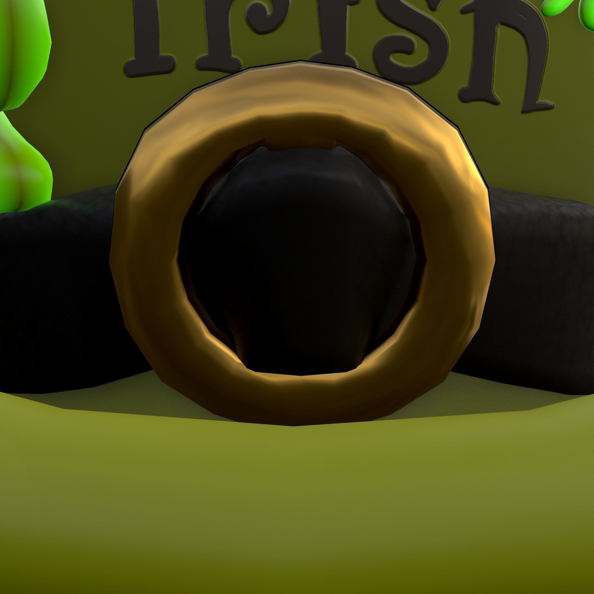 Lucky to be Irish Hat Low-poly 3D model_11