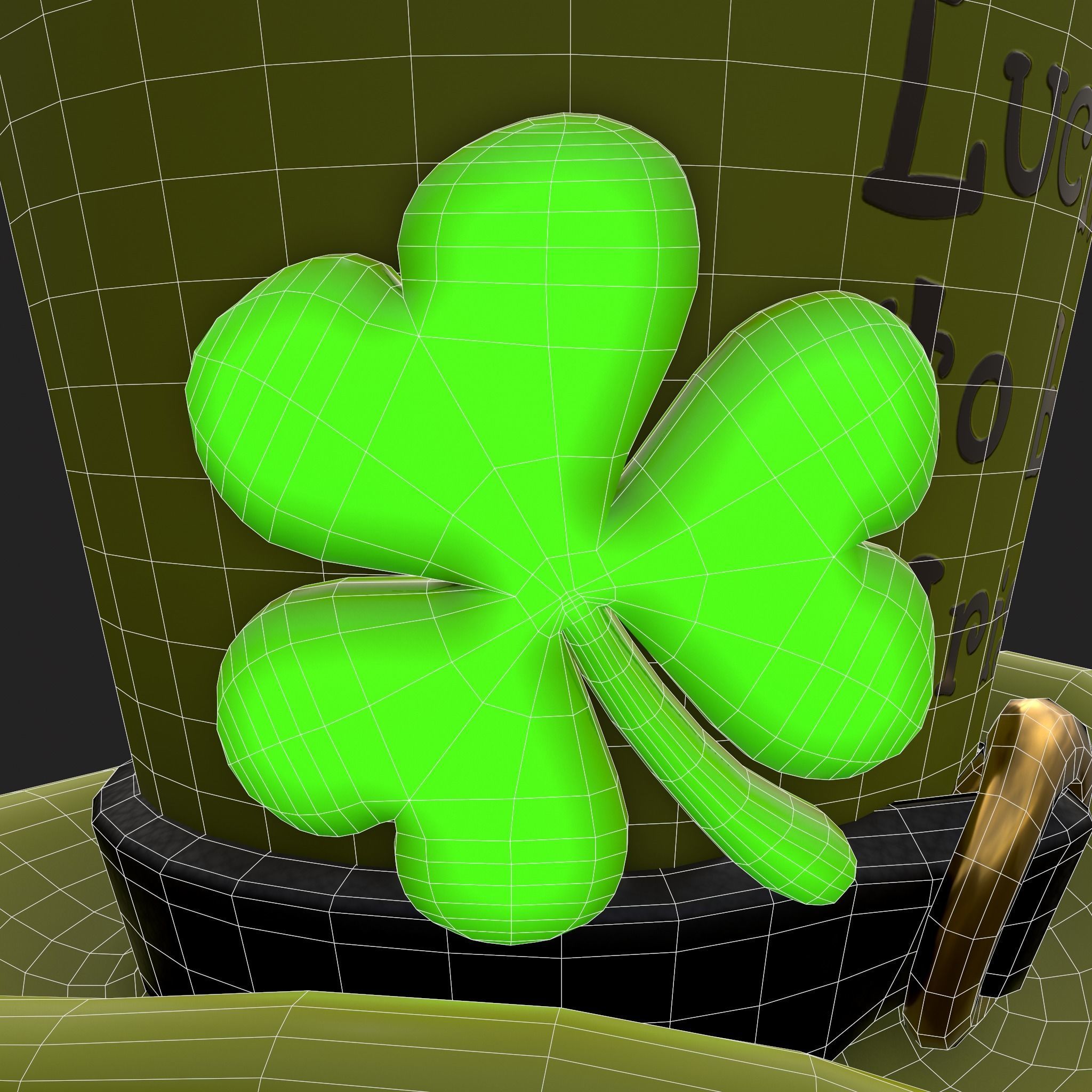 Lucky to be Irish Hat Low-poly 3D model_14