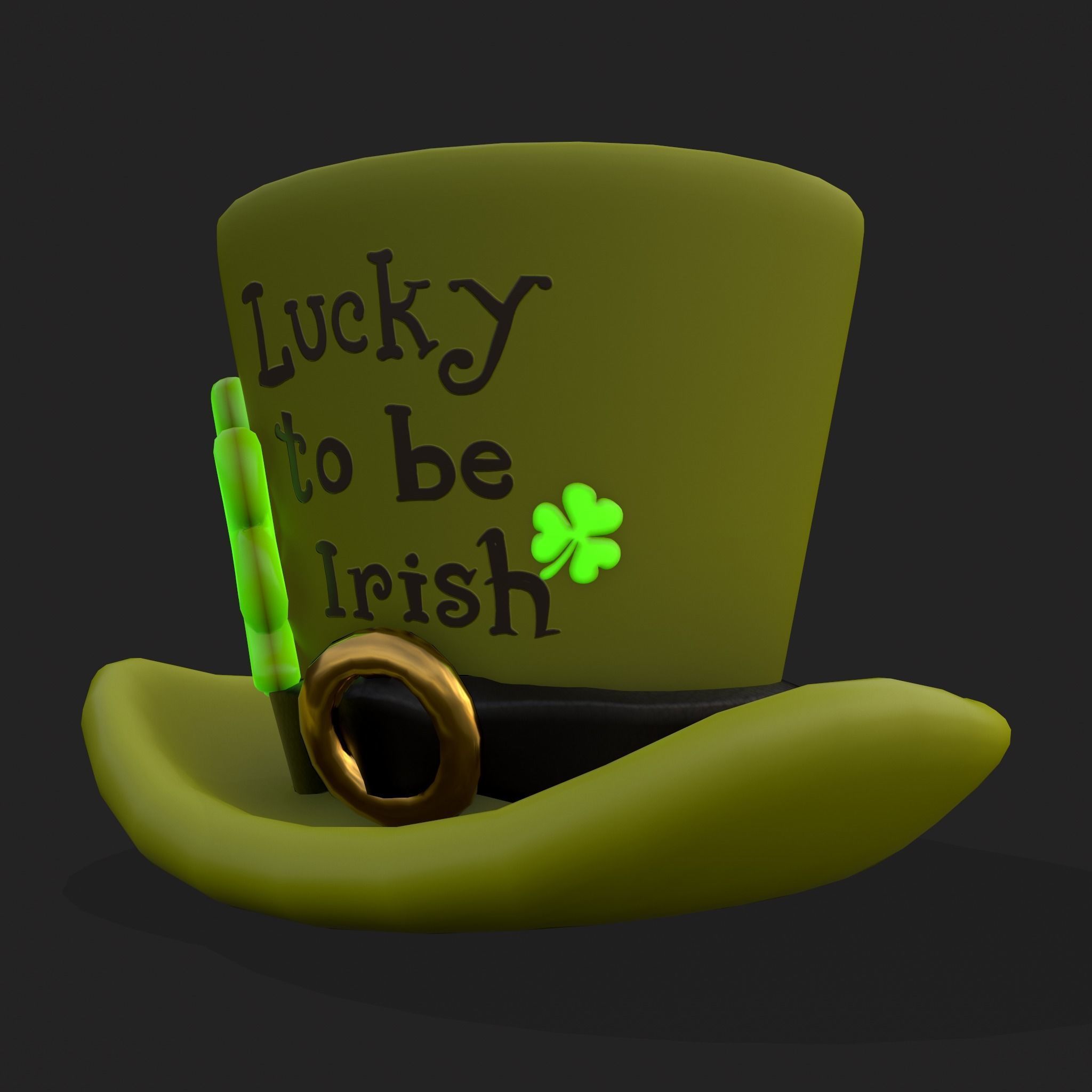 Lucky to be Irish Hat Low-poly 3D model_3