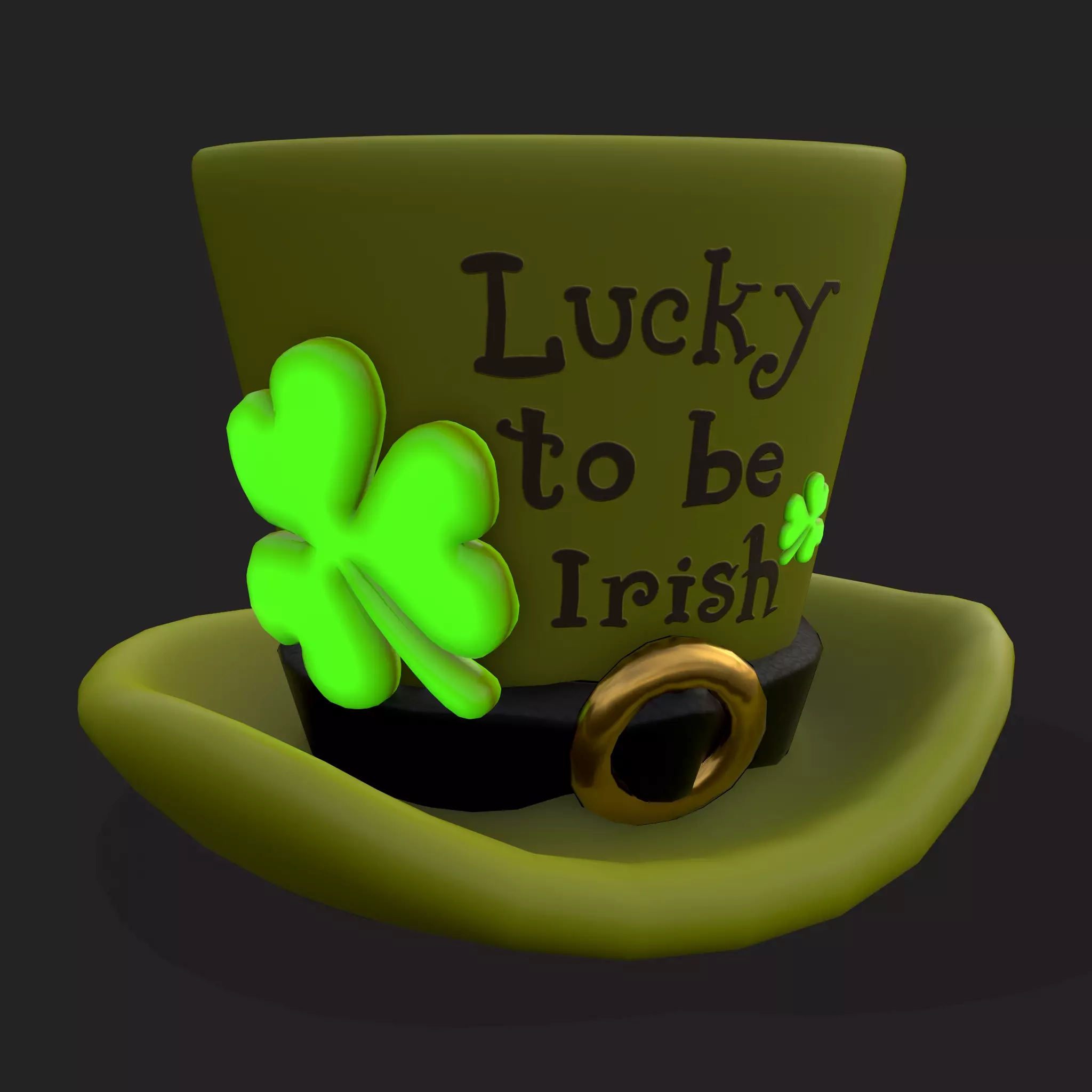 Lucky to be Irish Hat Low-poly 3D model_0