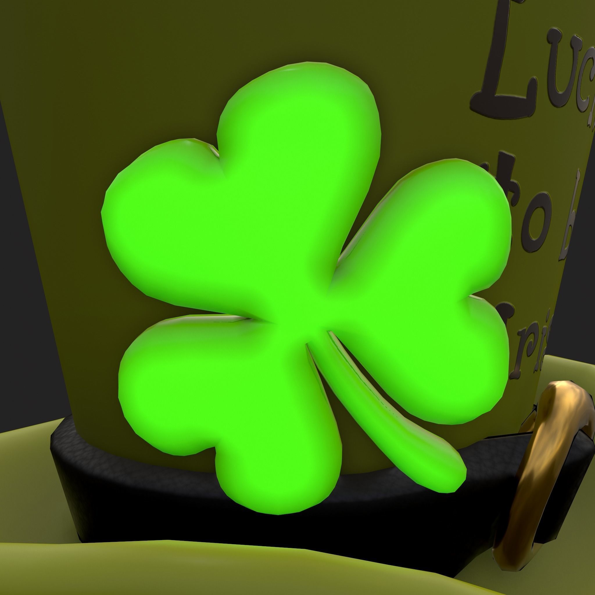 Lucky to be Irish Hat Low-poly 3D model_13