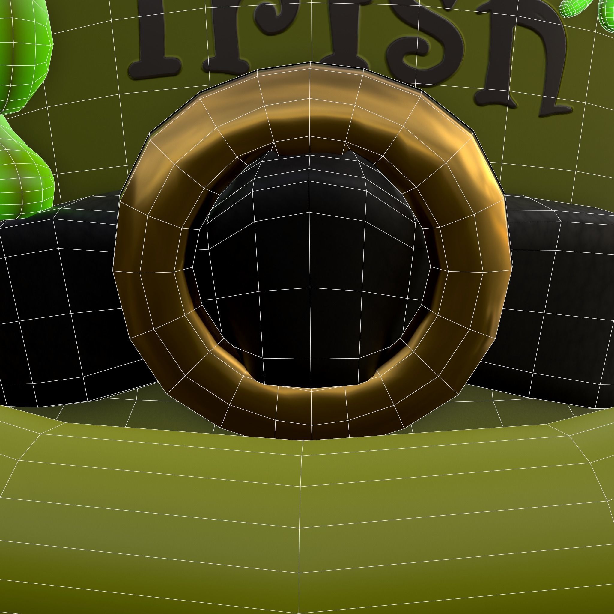 Lucky to be Irish Hat Low-poly 3D model_12