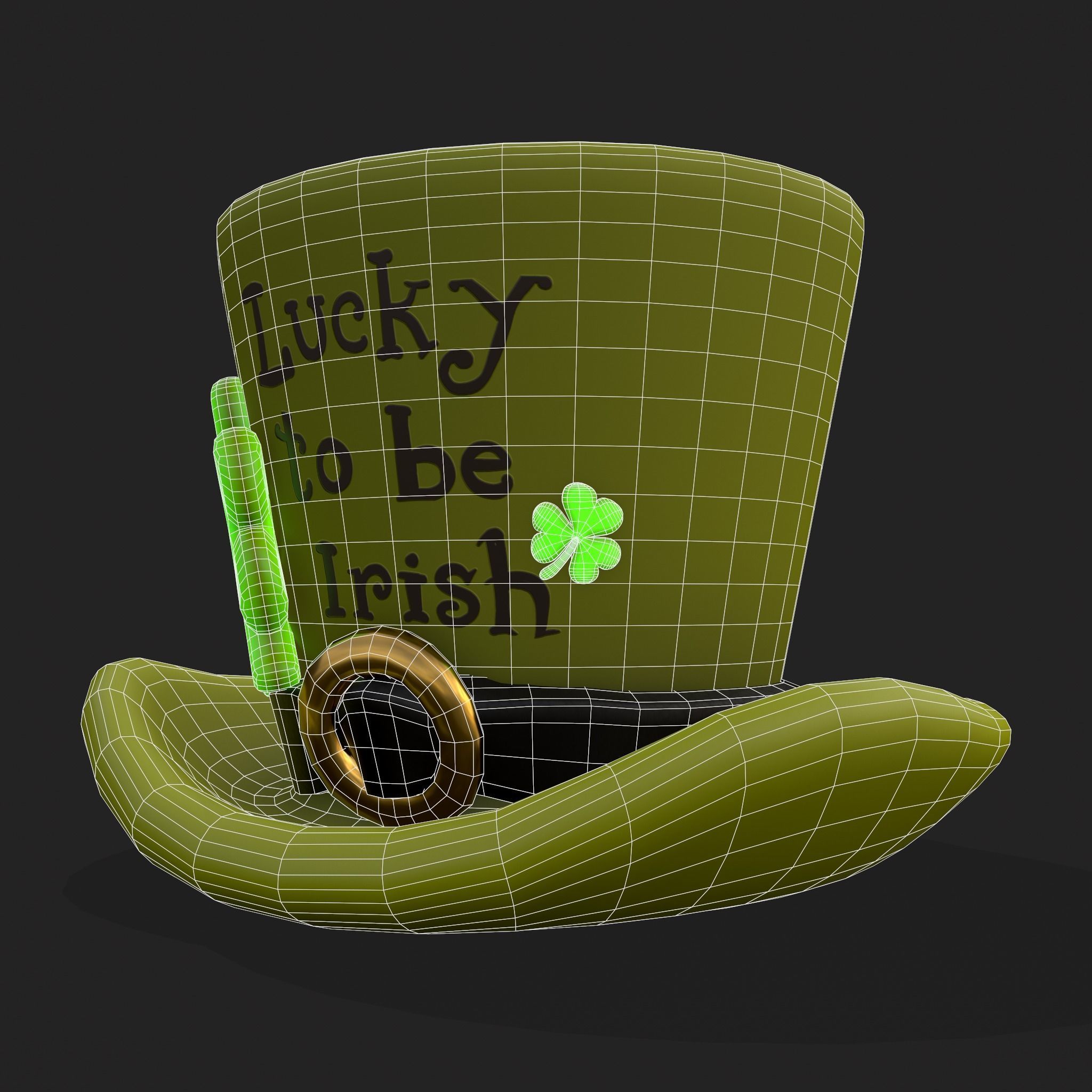 Lucky to be Irish Hat Low-poly 3D model_4