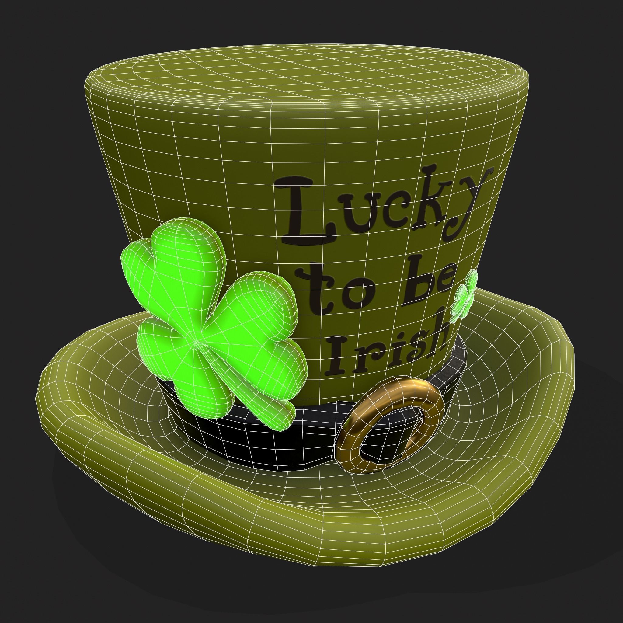Lucky to be Irish Hat Low-poly 3D model_20