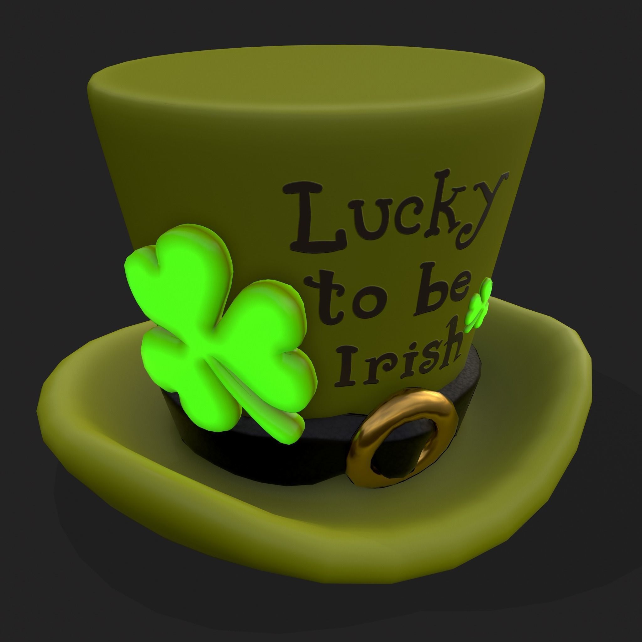 Lucky to be Irish Hat Low-poly 3D model_19