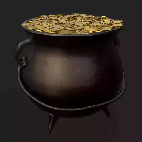 Pot of Gold  Low-poly 3D model