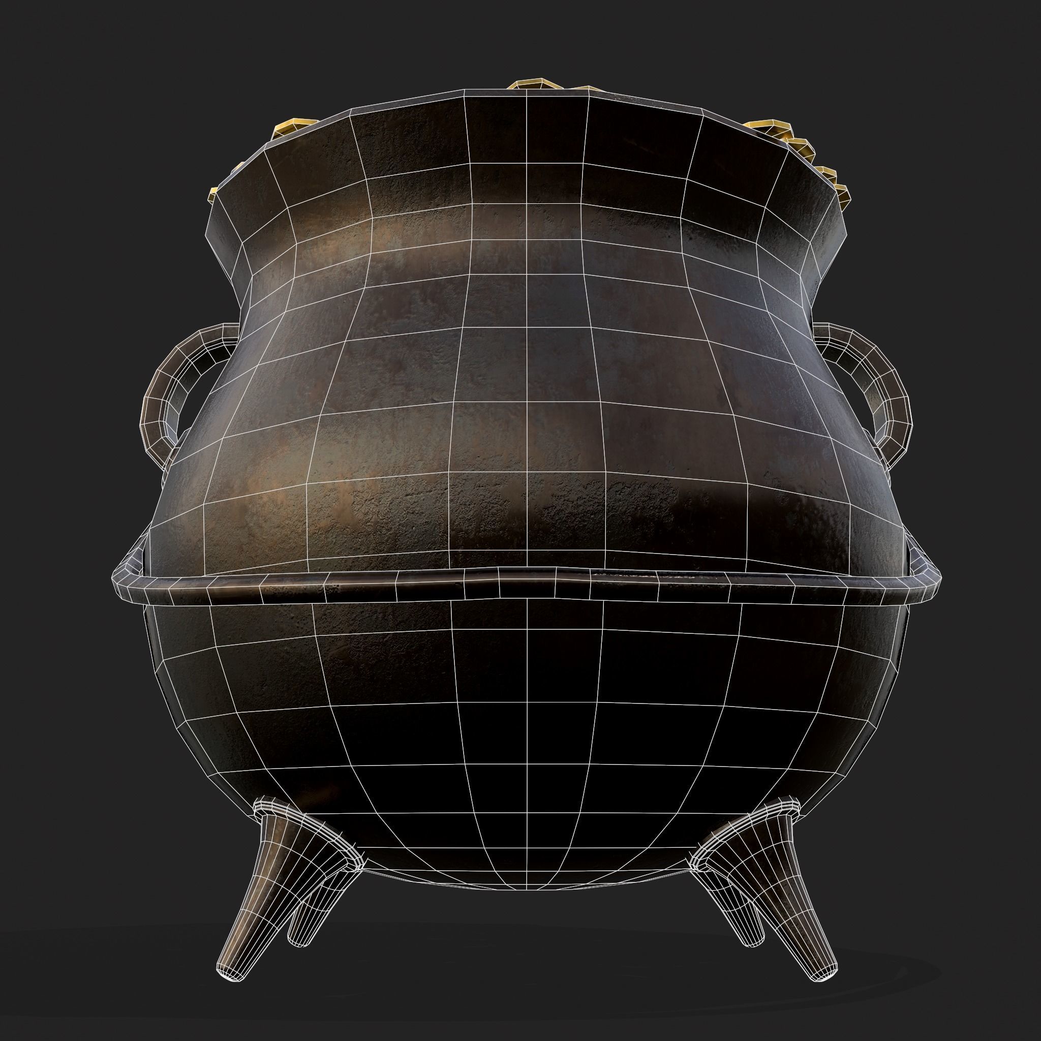 Pot of Gold Low-poly 3D model_16