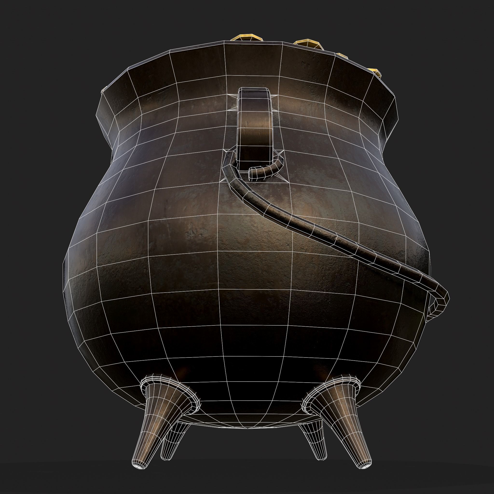 Pot of Gold Low-poly 3D model_14