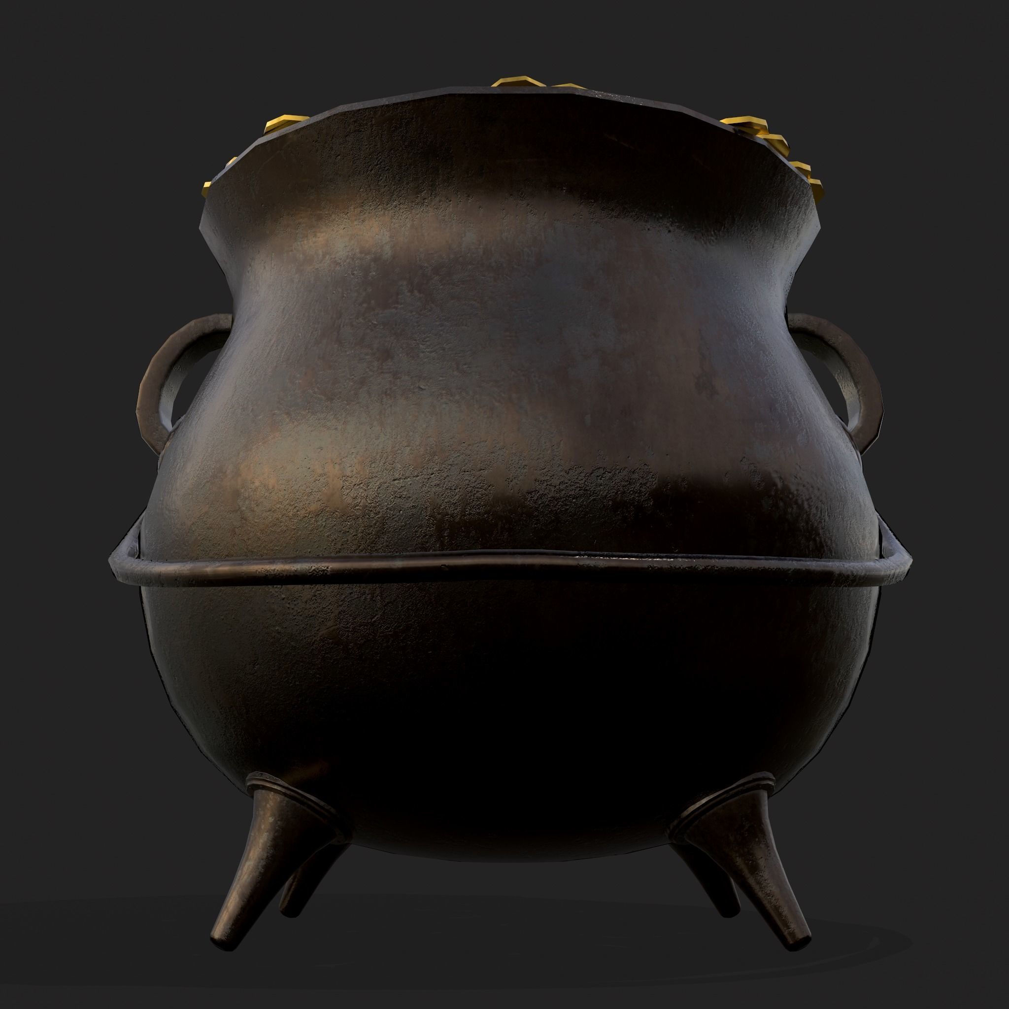 Pot of Gold Low-poly 3D model_15