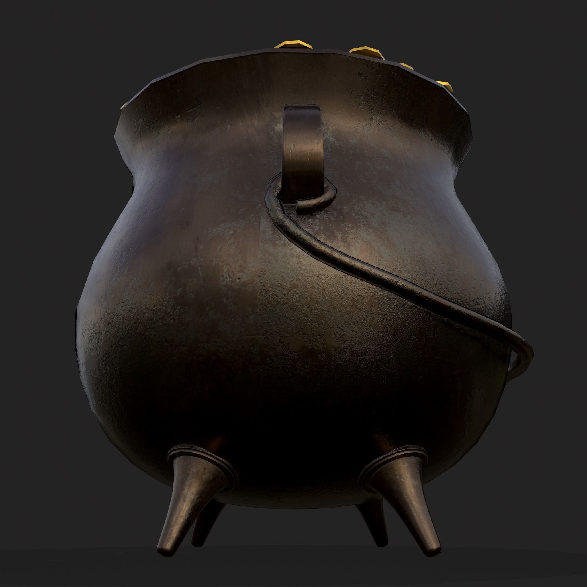 Pot of Gold Low-poly 3D model_13