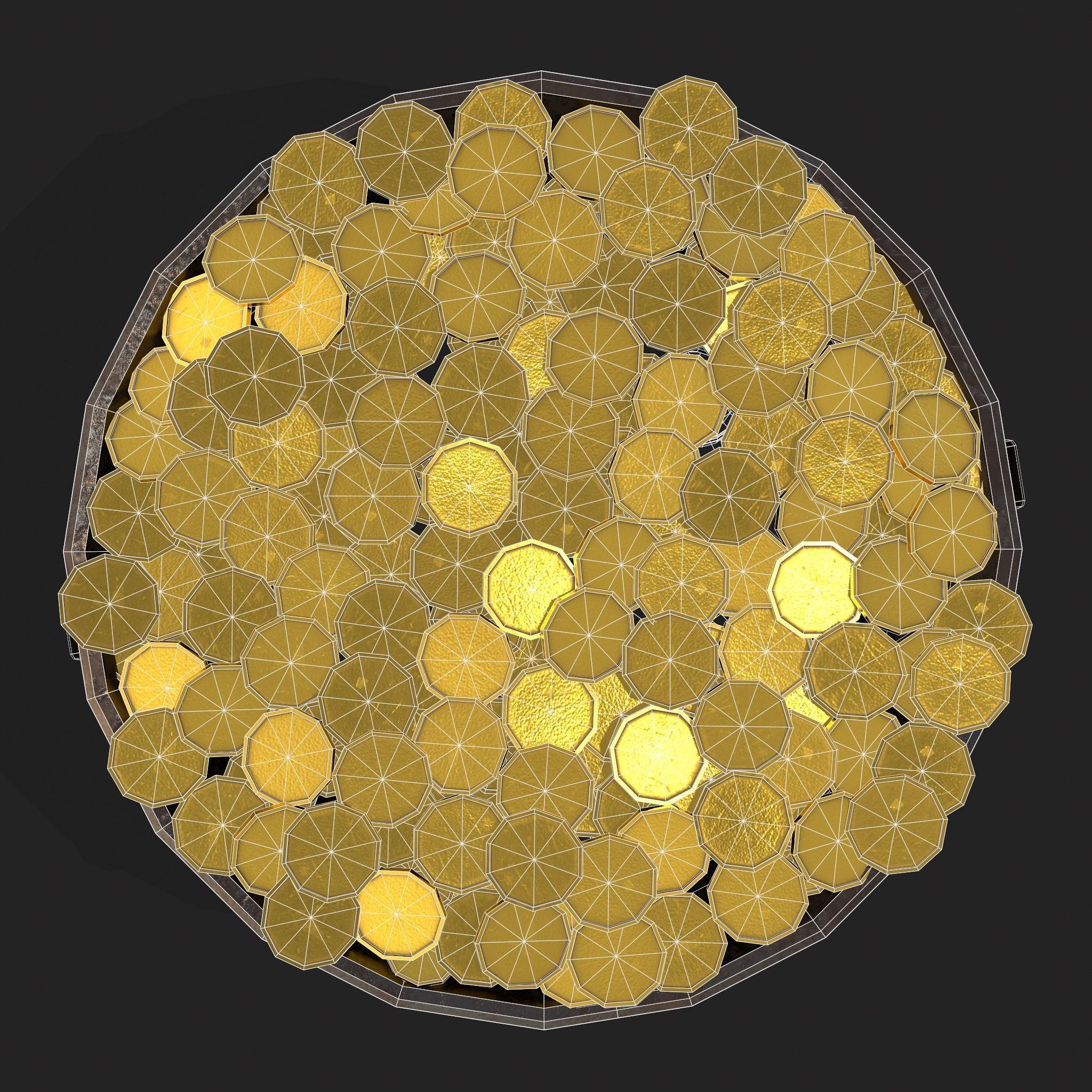 Pot of Gold Low-poly 3D model_12