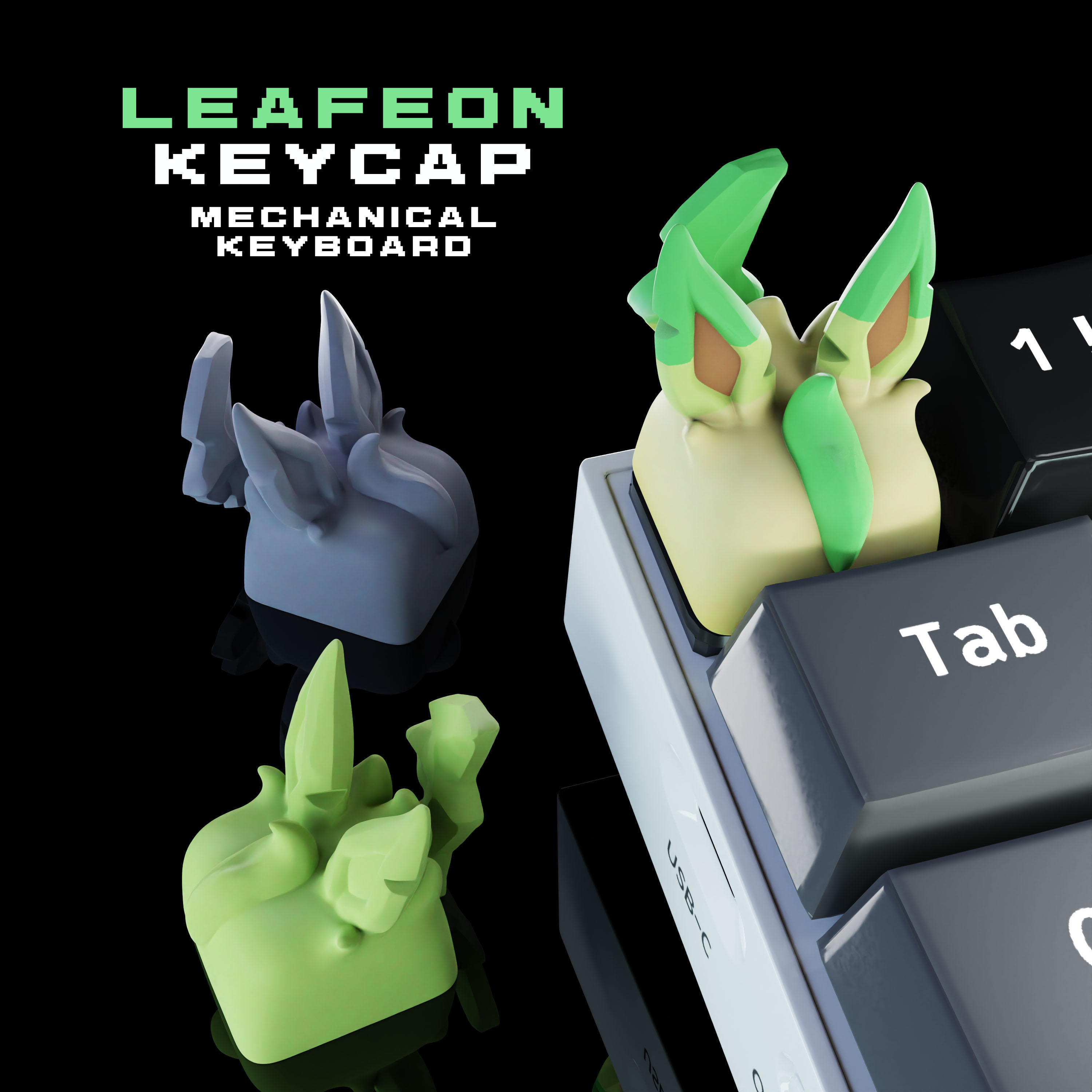 Eeveelutions Vol 2 Keycaps collection - Mechanical Keyboard  3D print model_3