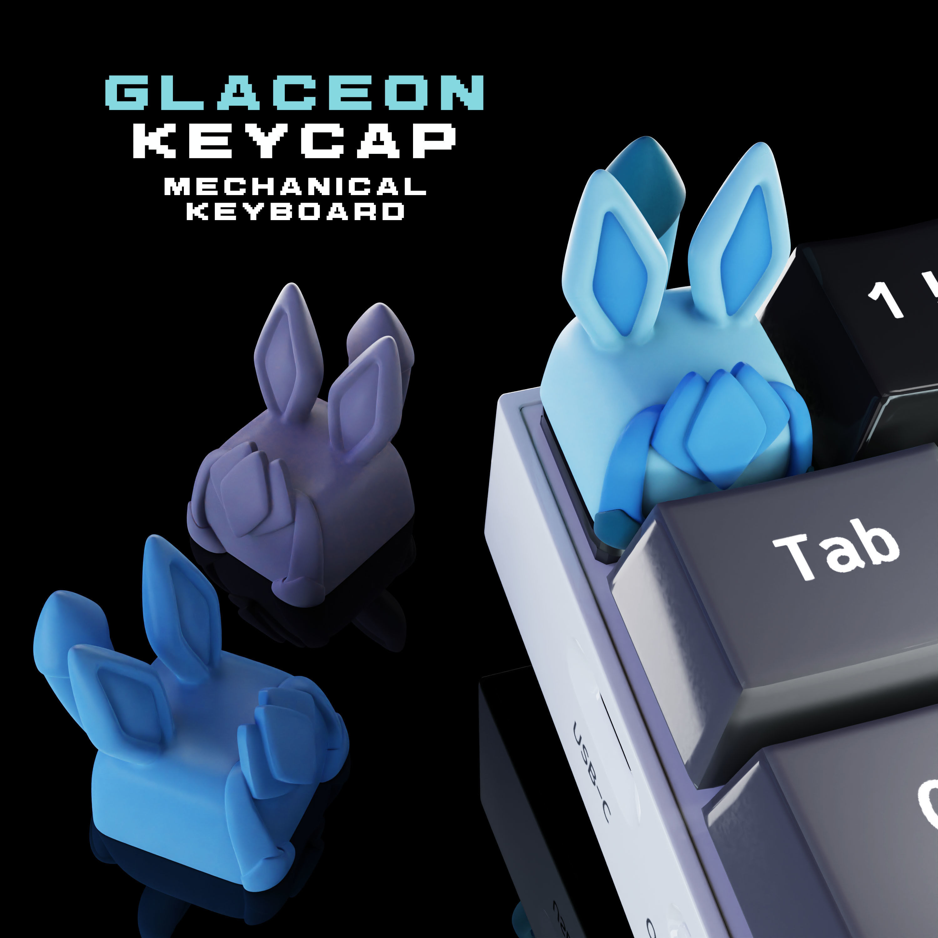 Eeveelutions Vol 2 Keycaps collection - Mechanical Keyboard  3D print model_4