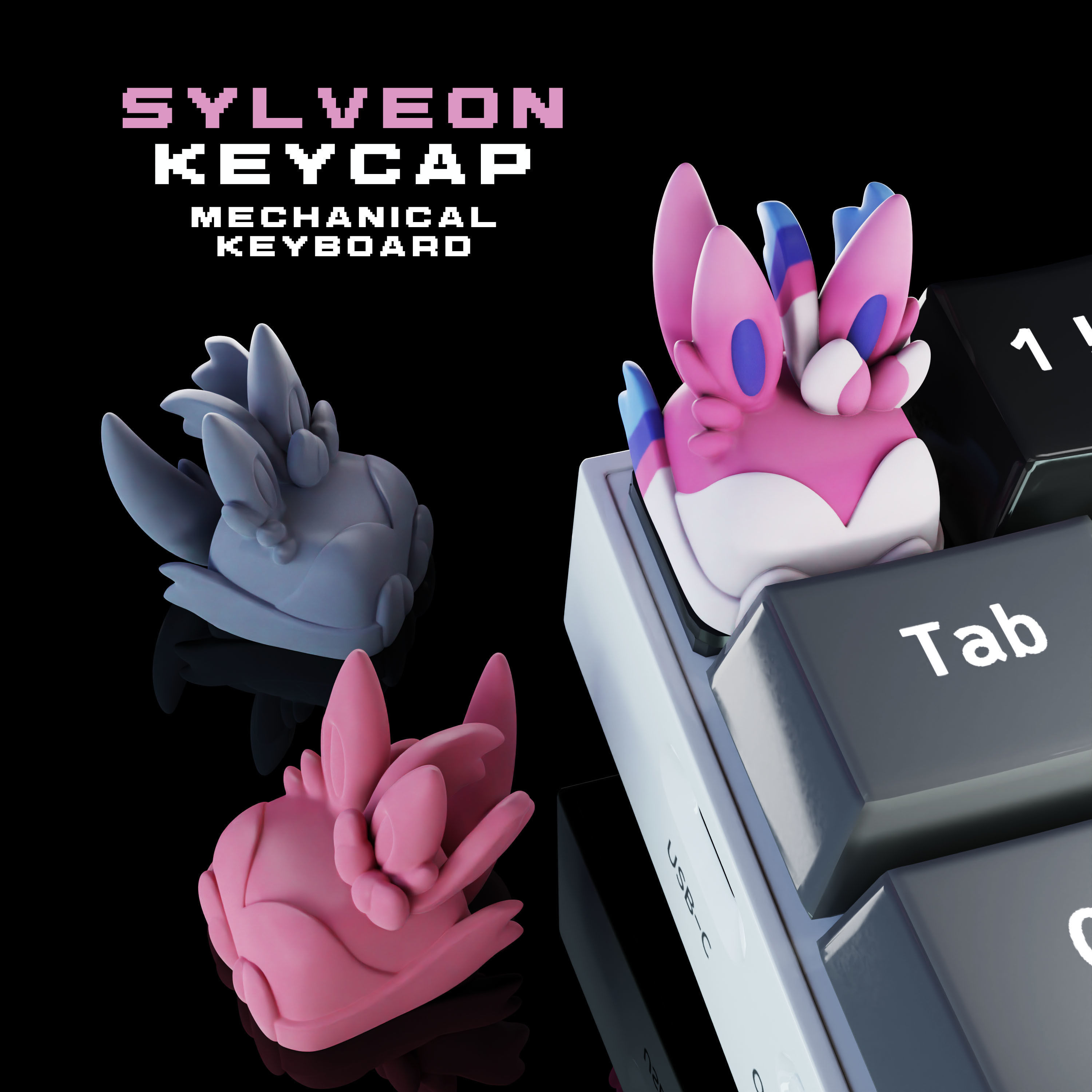 Eeveelutions Vol 2 Keycaps collection - Mechanical Keyboard  3D print model_5