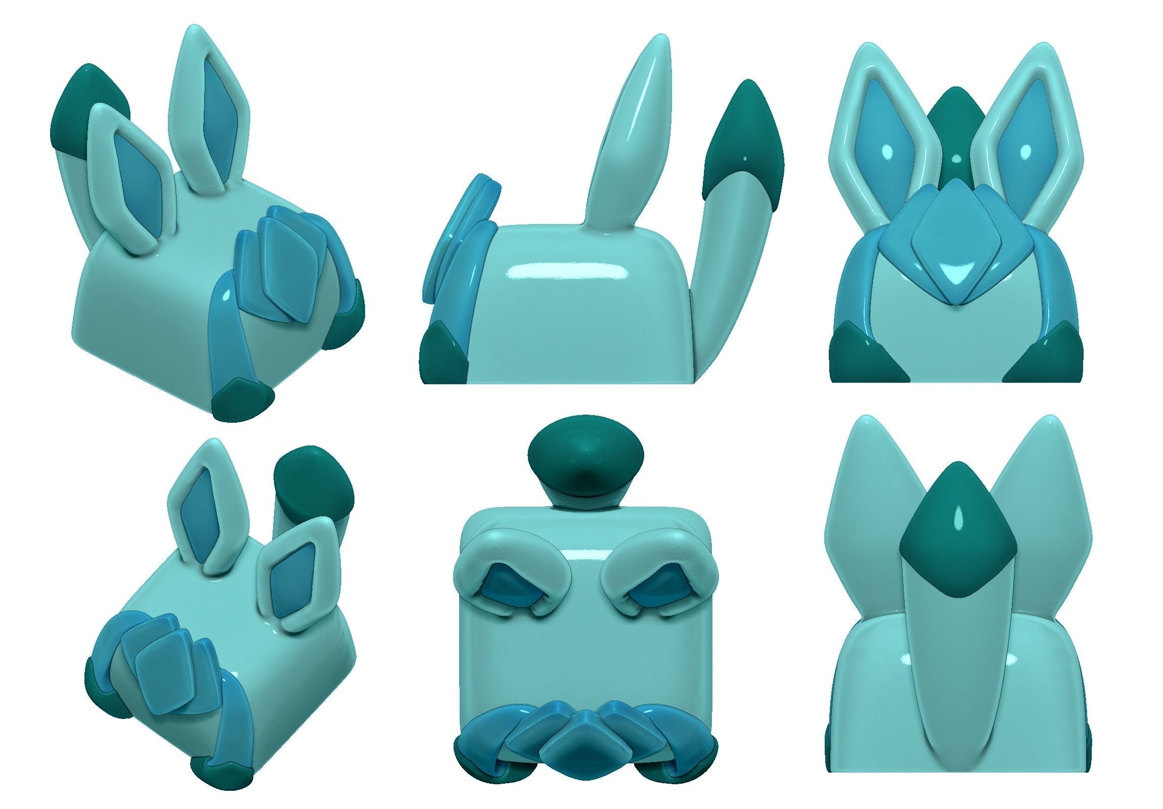 Eeveelutions Vol 2 Keycaps collection - Mechanical Keyboard  3D print model_9
