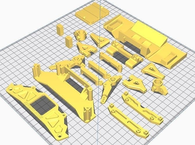 TT01 RWD conversion kit wit interior parts 3D print model 4