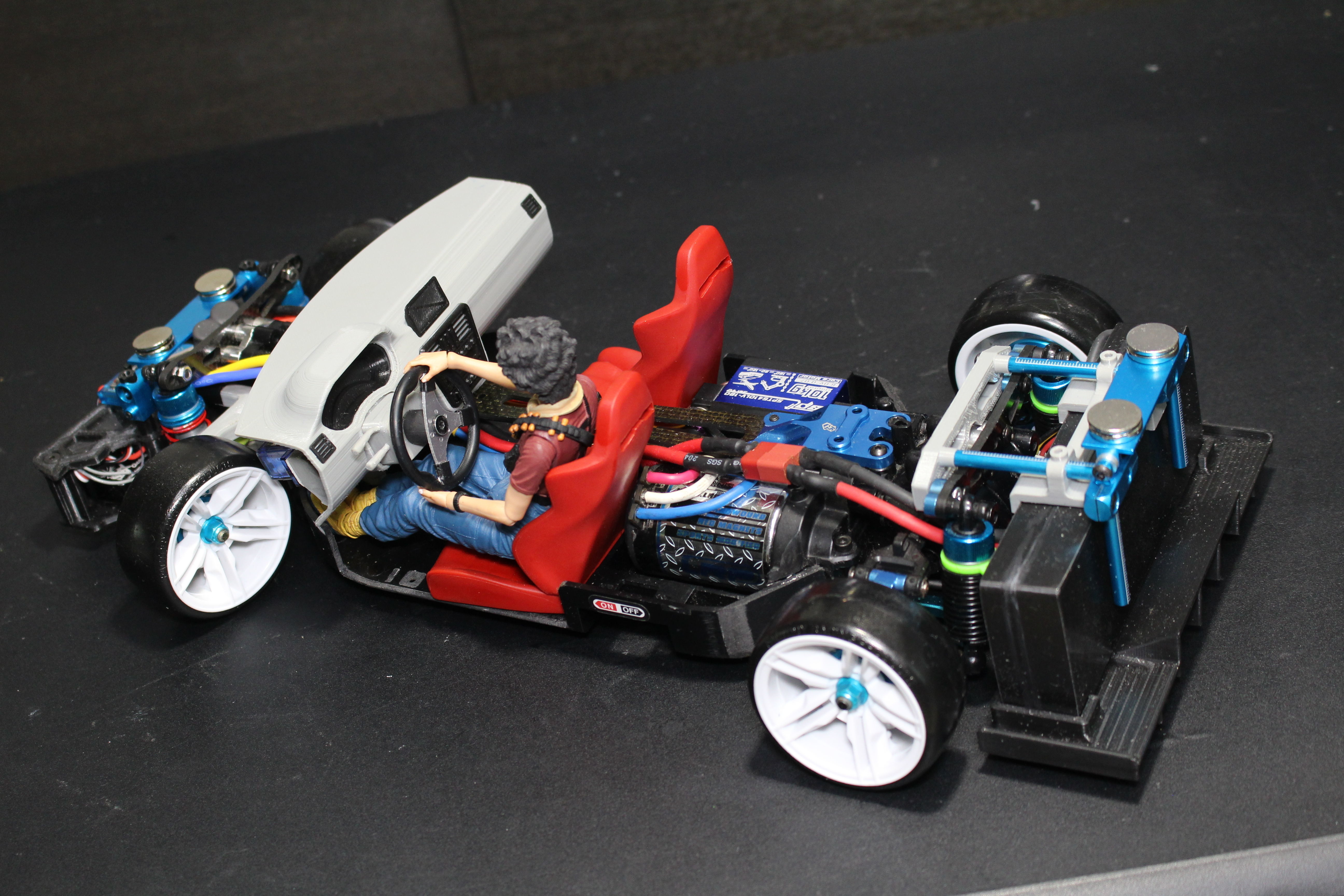 Tamiya TT01 RWD drift car conversion kit with interior parts 3D