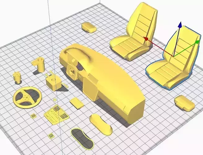 TT01 RWD conversion kit wit interior parts 3D print model 3
