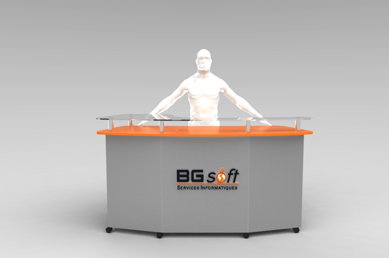 Front Desk Free 3D model_2