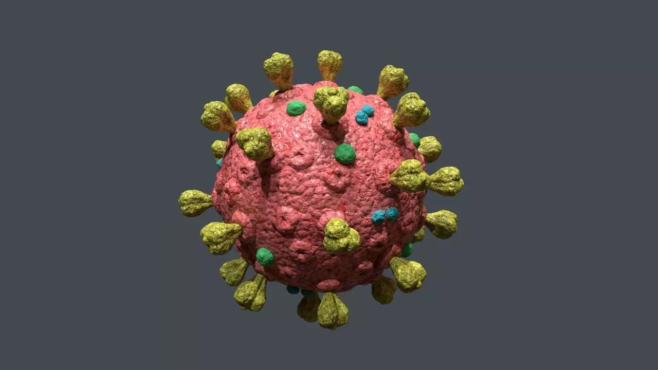 Covid-19 coronavirus Low-poly 3D model_0