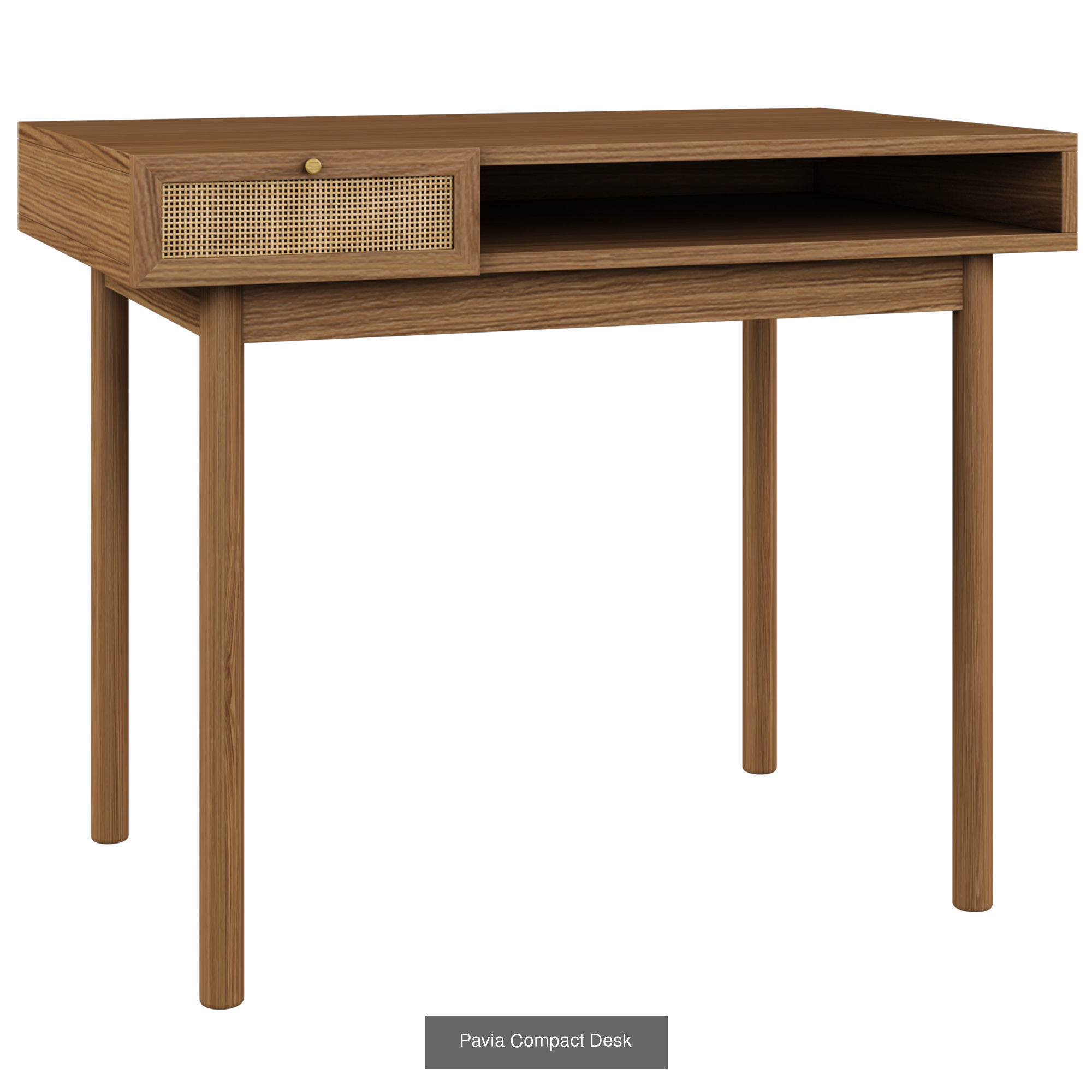 Pavia Collection wooden cabinet with rattan shelves and drawers _3