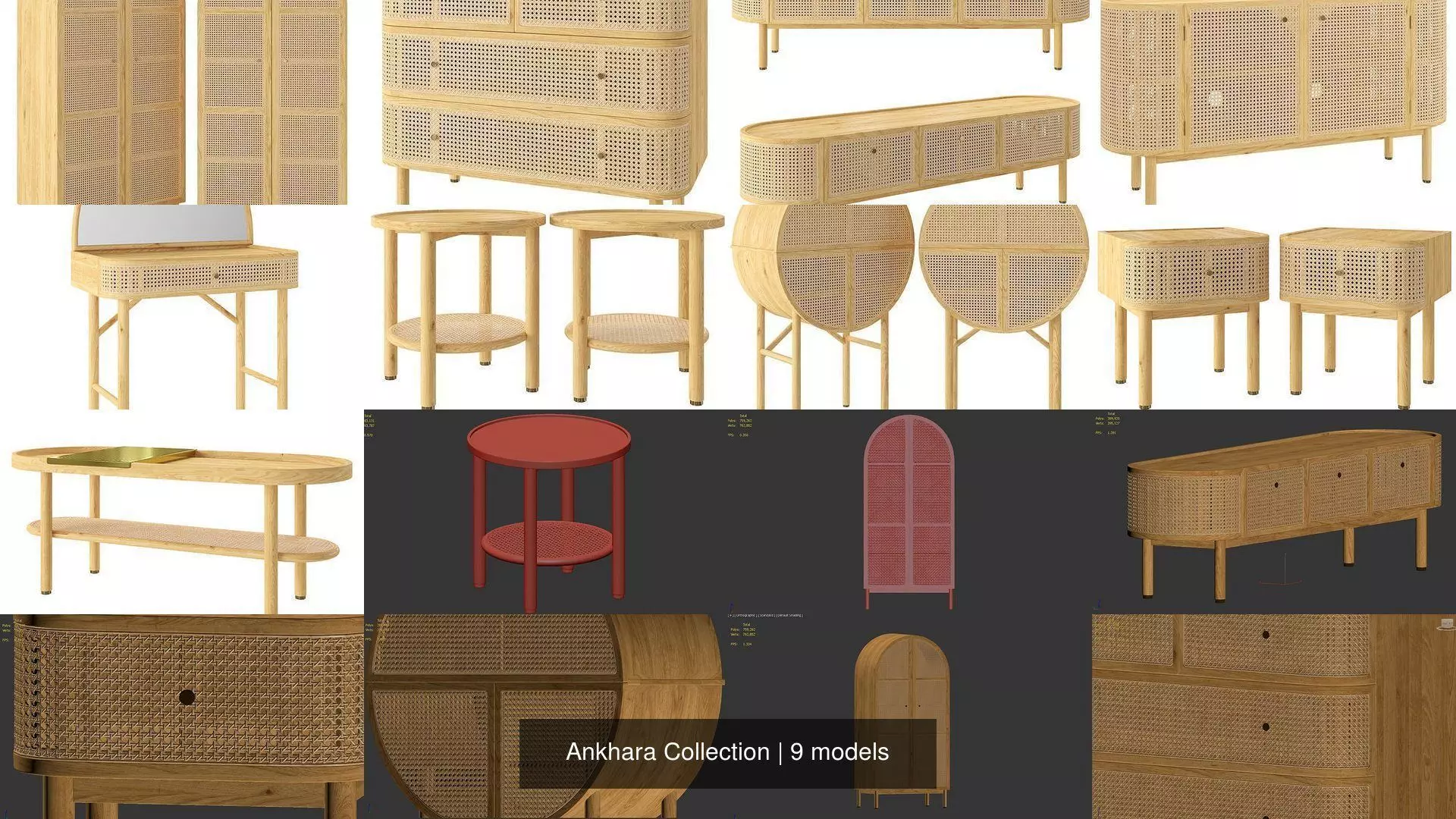 Ankhara Collection dresser with drawers made of rattan _0